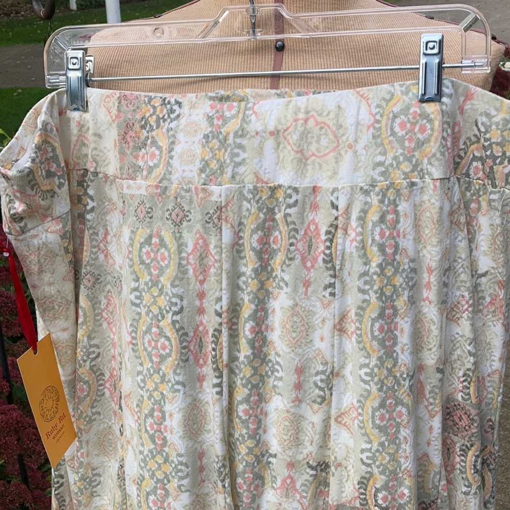 NWT Ruby Rd 2x lined flared multi sage skirt - Picture 5 of 6